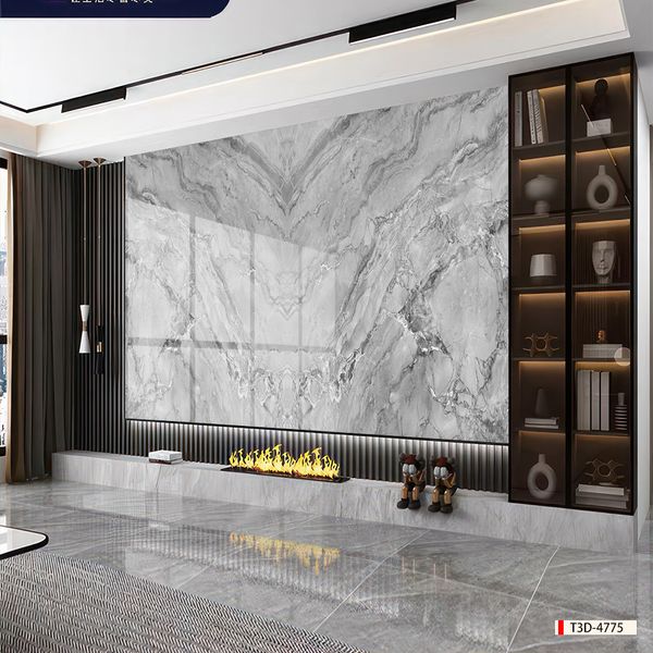 TRANH PVC ỐP TƯỜNG - TRANG TRÍ PHÒNG KHÁCH, SAU SOFA, LỄ TÂN - TRANH VÂN ĐÁ ĐỐI XỨNG - KHỔ LỚN - MÃ:T3D-4775