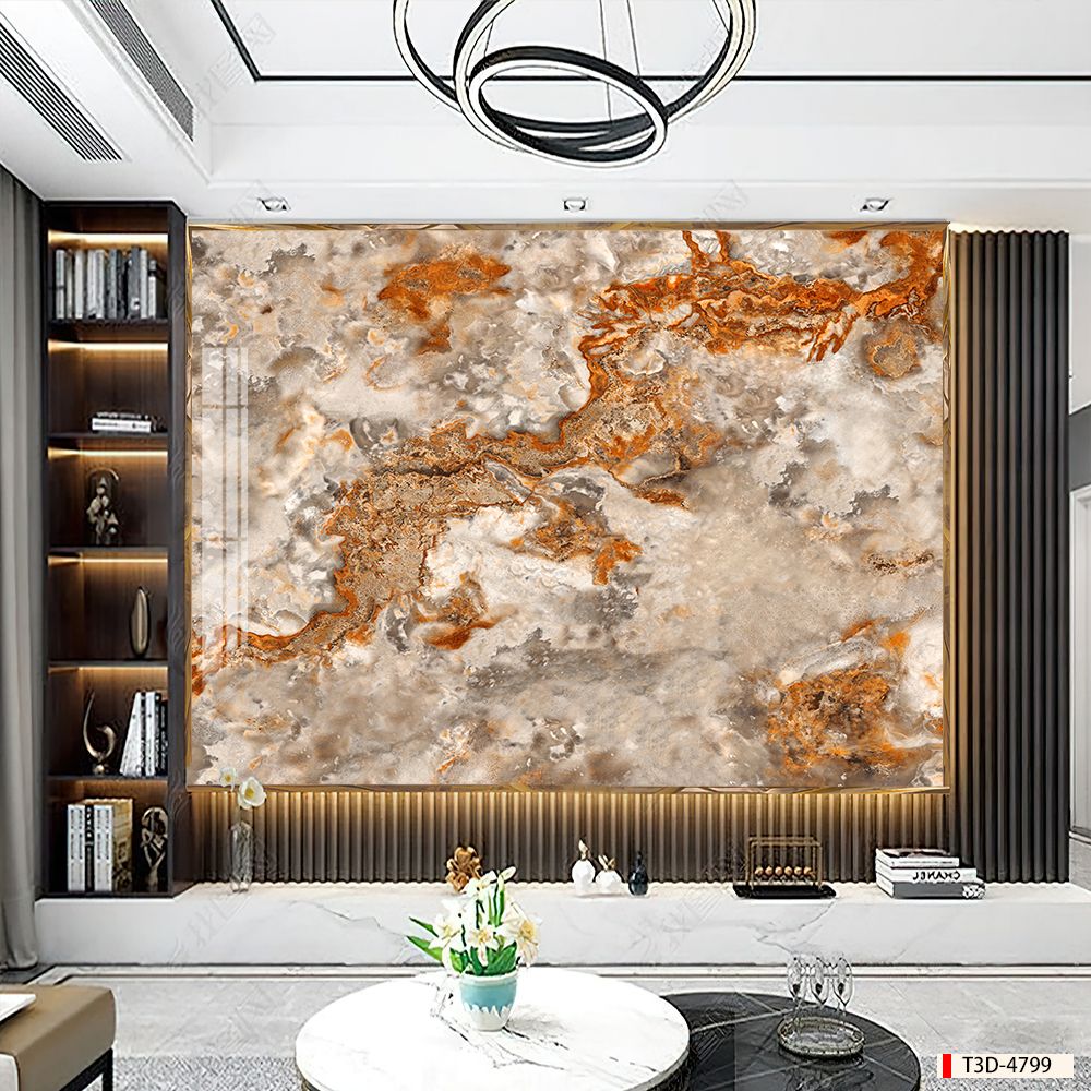 TRANH PVC ỐP TƯỜNG - VÁCH TRANG TRÍ PHÒNG KHÁCH - TRANH VÂN ĐÁ MÃ NÃO | MÃ T3D-4799