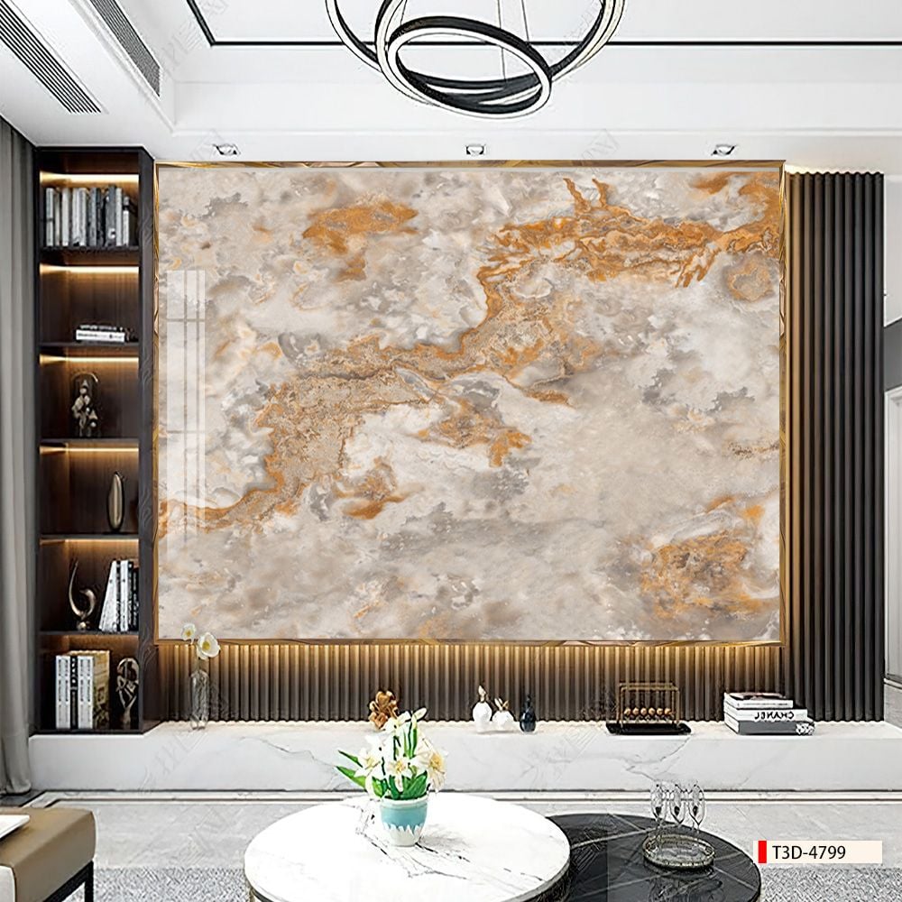 TRANH PVC ỐP TƯỜNG - VÁCH TRANG TRÍ TIVI PHÒNG KHÁCH - TRANH VÂN ĐÁ TRẮNG - VÂN MÂY | MÃ T3D-4799