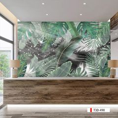 TRANH VẢI DÁN TƯỜNG 3D NHÀ HÀNG, CAFE - TRANH DÁN TƯỜNG TROPICAL NHIỆT ĐỚI | MÃ T3D-490
