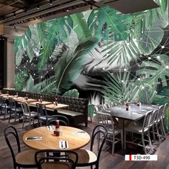 TRANH VẢI DÁN TƯỜNG 3D NHÀ HÀNG, CAFE - TRANH DÁN TƯỜNG TROPICAL NHIỆT ĐỚI | MÃ T3D-490
