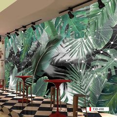 TRANH VẢI DÁN TƯỜNG 3D NHÀ HÀNG, CAFE - TRANH DÁN TƯỜNG TROPICAL NHIỆT ĐỚI | MÃ T3D-490