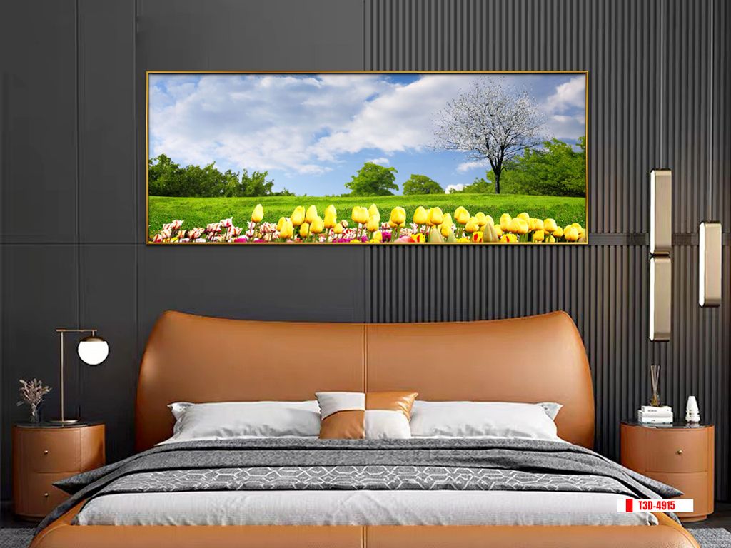 TRANH TREO TƯỜNG PHÒNG NGỦ - TRANH HOA TULIP - KHỔ LỚN | MÃ T3D-4915
