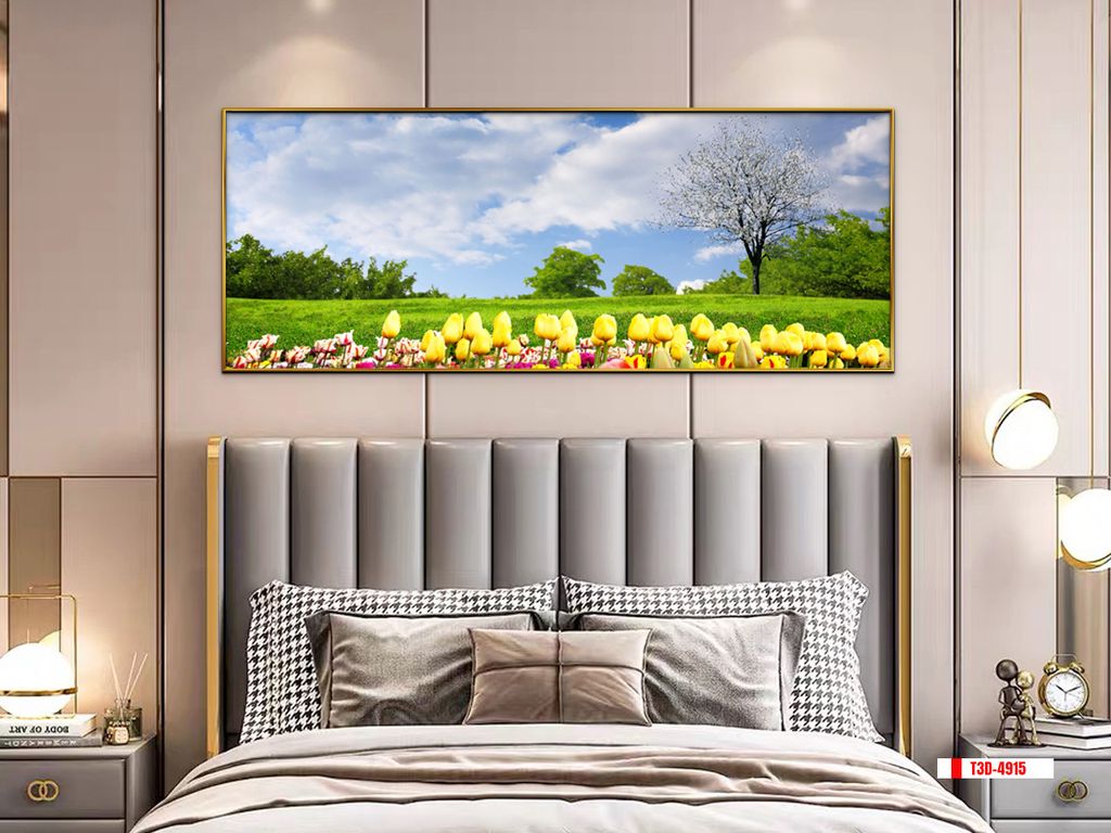 TRANH TREO TƯỜNG PHÒNG NGỦ - TRANH HOA TULIP - KHỔ LỚN | MÃ T3D-4915
