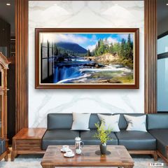 TRANH TREO PHÒNG KHÁCH - TRANH PHONG CẢNH THIÊN NHIÊN SÔNG SUỐI - KHỔ LỚN | MÃ T3D-4936
