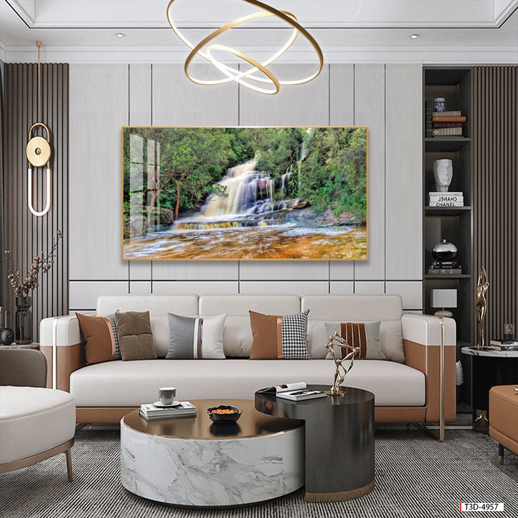TRANH TREO PHÒNG KHÁCH - TRANH PHONG CẢNH THIÊN NHIÊN SÔNG SUỐI - KHỔ LỚN | MÃ T3D-4957