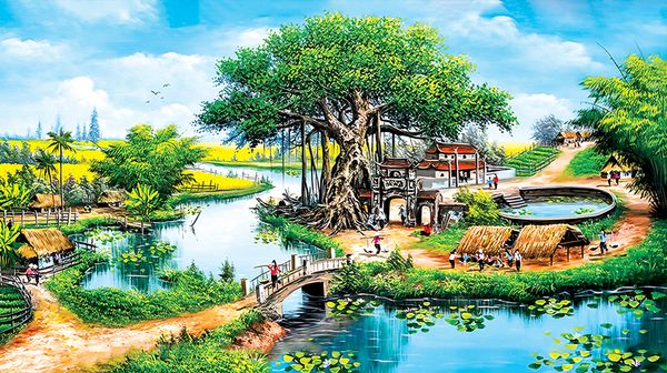 TRANH TREO TƯỜNG - PHÒNG KHÁCH, PHÒNG LỄ TÂN - TRANH ĐỒNG QUÊ - KHỔ LỚN | Mã T3D-5042