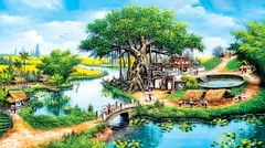 TRANH TREO TƯỜNG - PHÒNG KHÁCH, PHÒNG LỄ TÂN - TRANH ĐỒNG QUÊ - KHỔ LỚN | Mã T3D-5042