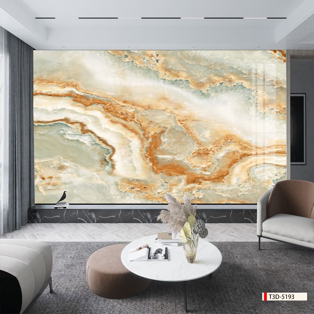 TRANH PVC ỐP TƯỜNG - VÁCH TRANG TRÍ TIVI PHÒNG KHÁCH - TRANH VÂN ĐÁ TRẮNG - VÂN MÂY | MÃ T3D-5193