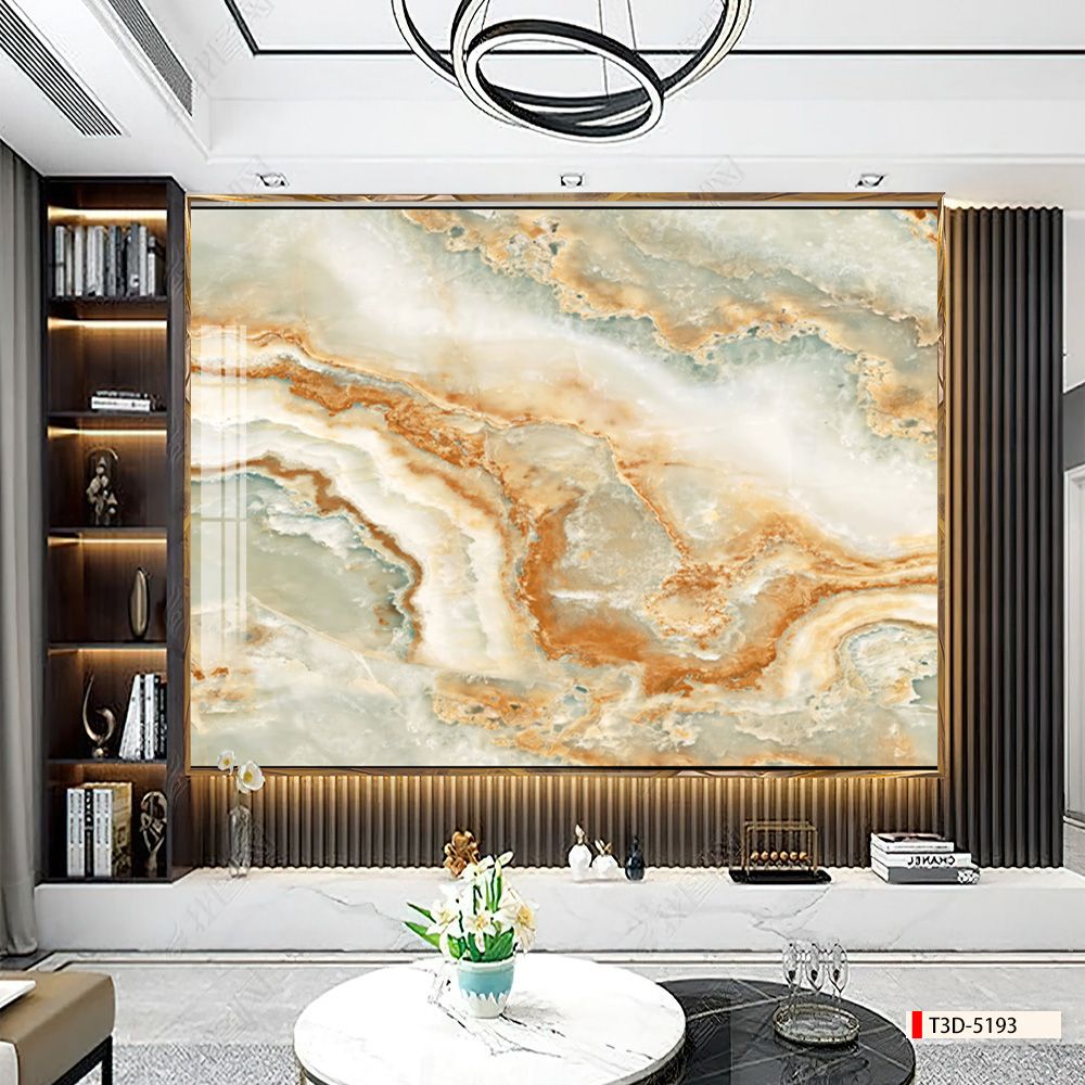 TRANH PVC ỐP TƯỜNG - VÁCH TRANG TRÍ TIVI PHÒNG KHÁCH - TRANH VÂN ĐÁ TRẮNG - VÂN MÂY | MÃ T3D-5193