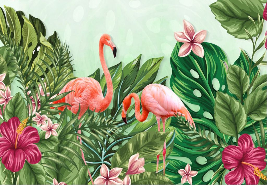 TRANH VẢI DÁN TƯỜNG 3D NHÀ HÀNG, CAFE - TRANH DÁN TƯỜNG TROPICAL NHIỆT ĐỚI | MÃ T3D-5194