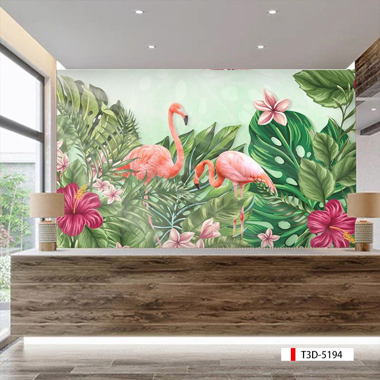 TRANH VẢI DÁN TƯỜNG 3D NHÀ HÀNG, CAFE - TRANH DÁN TƯỜNG TROPICAL NHIỆT ĐỚI | MÃ T3D-5194
