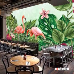 TRANH VẢI DÁN TƯỜNG 3D NHÀ HÀNG, CAFE - TRANH DÁN TƯỜNG TROPICAL NHIỆT ĐỚI | MÃ T3D-5194