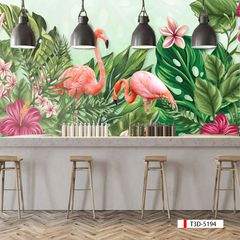 TRANH VẢI DÁN TƯỜNG 3D NHÀ HÀNG, CAFE - TRANH DÁN TƯỜNG TROPICAL NHIỆT ĐỚI | MÃ T3D-5194