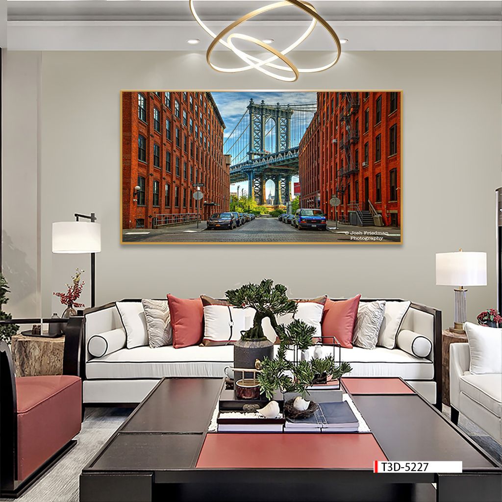 TRANH TREO TƯỜNG PHÒNG KHÁCH - TRANH PHONG CẢNH CHÂU ÂU HIỆN ĐẠI - KHỔ LỚN | MÃ T3D-5227