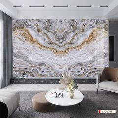 TRANH PVC ỐP TƯỜNG - VÁCH TRANG TRÍ TIVI PHÒNG KHÁCH - TRANH VÂN ĐÁ ĐỐI XỨNG | MÃ T3D-5235