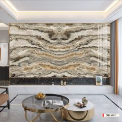 TRANH PVC ỐP TƯỜNG - VÁCH TRANG TRÍ TIVI PHÒNG KHÁCH - TRANH VÂN ĐÁ ĐỐI XỨNG | MÃ T3D-5237