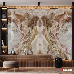 TRANH PVC ỐP TƯỜNG - VÁCH TRANG TRÍ PHÒNG KHÁCH - TRANH VÂN ĐÁ ĐỐI XỨNG | MÃ T3D-5245