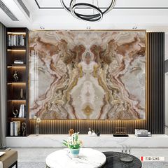 TRANH PVC ỐP TƯỜNG - VÁCH TRANG TRÍ PHÒNG KHÁCH - TRANH VÂN ĐÁ ĐỐI XỨNG | MÃ T3D-5245