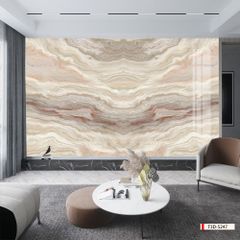 TRANH PVC ỐP TƯỜNG - VÁCH TRANG TRÍ PHÒNG KHÁCH - TRANH VÂN ĐÁ ĐỐI XỨNG | MÃ T3D-5247