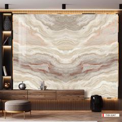 TRANH PVC ỐP TƯỜNG - VÁCH TRANG TRÍ PHÒNG KHÁCH - TRANH VÂN ĐÁ ĐỐI XỨNG | MÃ T3D-5247