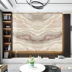 TRANH PVC ỐP TƯỜNG - VÁCH TRANG TRÍ PHÒNG KHÁCH - TRANH VÂN ĐÁ ĐỐI XỨNG | MÃ T3D-5247