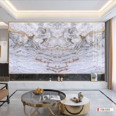 TRANH PVC ỐP TƯỜNG - VÁCH TRANG TRÍ SẢNH TIẾP KHÁCH - TRANH VÂN ĐÁ ĐỐI XỨNG | MÃ T3D-5255