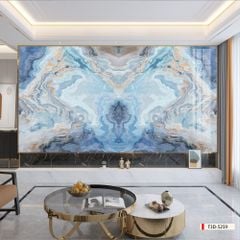 TRANH PVC ỐP TƯỜNG - VÁCH TRANG TRÍ PHÒNG KHÁCH - TRANH VÂN ĐÁ ĐỐI XỨNG | MÃ T3D-5259