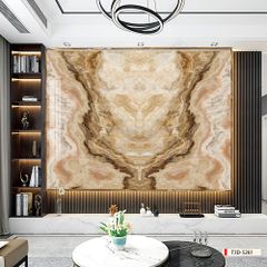 TRANH PVC ỐP TƯỜNG - VÁCH TRANG TRÍ PHÒNG KHÁCH - TRANH VÂN ĐÁ ĐỐI XỨNG | MÃ T3D-5261