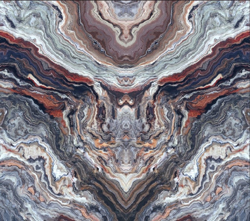 TRANH PVC ỐP TƯỜNG - VÁCH TRANG TRÍ PHÒNG KHÁCH - TRANH VÂN ĐÁ ĐỐI XỨNG | MÃ T3D-5264