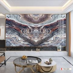 TRANH PVC ỐP TƯỜNG - VÁCH TRANG TRÍ PHÒNG KHÁCH - TRANH VÂN ĐÁ ĐỐI XỨNG | MÃ T3D-5264