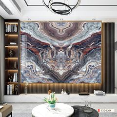 TRANH PVC ỐP TƯỜNG - VÁCH TRANG TRÍ PHÒNG KHÁCH - TRANH VÂN ĐÁ ĐỐI XỨNG | MÃ T3D-5264