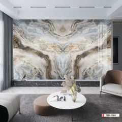 TRANH PVC ỐP TƯỜNG - VÁCH TRANG TRÍ PHÒNG KHÁCH - TRANH VÂN ĐÁ ĐỐI XỨNG | MÃ T3D-5268