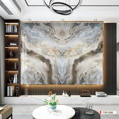 TRANH PVC ỐP TƯỜNG - VÁCH TRANG TRÍ PHÒNG KHÁCH - TRANH VÂN ĐÁ ĐỐI XỨNG | MÃ T3D-5268