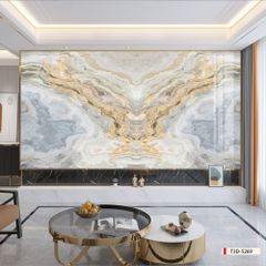 TRANH PVC ỐP TƯỜNG - VÁCH TRANG TRÍ PHÒNG KHÁCH - TRANH VÂN ĐÁ ĐỐI XỨNG | MÃ T3D-5269