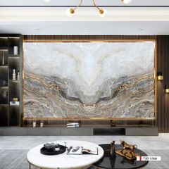 TRANH PVC ỐP TƯỜNG - VÁCH TRANG TRÍ TIVI PHÒNG KHÁCH - TRANH VÂN ĐÁ ĐỐI XỨNG | MÃ T3D-5566