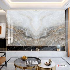 TRANH PVC ỐP TƯỜNG - VÁCH TRANG TRÍ TIVI PHÒNG KHÁCH - TRANH VÂN ĐÁ ĐỐI XỨNG | MÃ T3D-5566