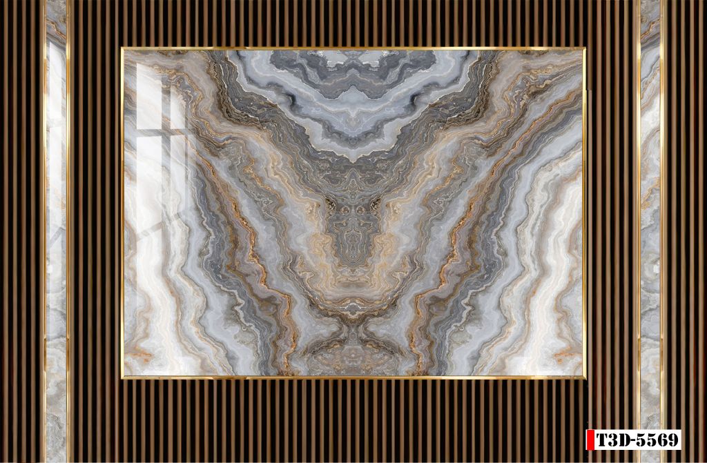 BST10 - TẤM PVC ỐP TƯỜNG - PHÒNG KHÁCH VÁCH TIVI - TRANH VÂN ĐÁ ĐỐI XỨNG - KHỔ LỚN