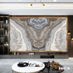 TRANH PVC ỐP TƯỜNG - VÁCH TRANG TRÍ TIVI PHÒNG KHÁCH - TRANH VÂN ĐÁ ĐỐI XỨNG | MÃ T3D-5569