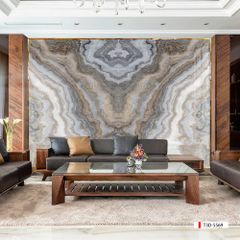 TRANH PVC ỐP TƯỜNG - VÁCH TRANG TRÍ TIVI PHÒNG KHÁCH - TRANH VÂN ĐÁ ĐỐI XỨNG | MÃ T3D-5569