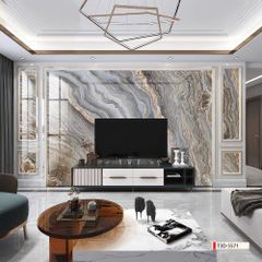 TRANH PVC ỐP TƯỜNG - VÁCH TRANG TRÍ PHÒNG KHÁCH - TRANH VÂN ĐÁ TRẮNG - VÂN MÂY | MÃ T3D-5571