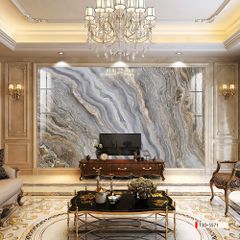 TRANH PVC ỐP TƯỜNG - VÁCH TRANG TRÍ PHÒNG KHÁCH - TRANH VÂN ĐÁ TRẮNG - VÂN MÂY | MÃ T3D-5571