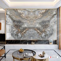 TRANH PVC ỐP TƯỜNG - VÁCH TRANG TRÍ PHÒNG KHÁCH - TRANH VÂN ĐÁ ĐỐI XỨNG | MÃ T3D-5579