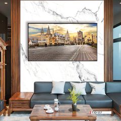 TRANH TREO TƯỜNG PHÒNG KHÁCH - TRANH PHONG CẢNH CHÂU ÂU HIỆN ĐẠI - KHỔ LỚN | MÃ T3D-557