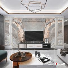 TRANH PVC ỐP TƯỜNG - VÁCH TRANG TRÍ PHÒNG KHÁCH - TRANH VÂN ĐÁ ĐỐI XỨNG | MÃ T3D-5601