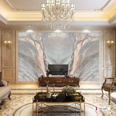 TRANH PVC ỐP TƯỜNG - VÁCH TRANG TRÍ PHÒNG KHÁCH - TRANH VÂN ĐÁ ĐỐI XỨNG | MÃ T3D-5601