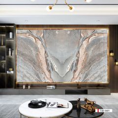 TRANH PVC ỐP TƯỜNG - VÁCH TRANG TRÍ PHÒNG KHÁCH - TRANH VÂN ĐÁ ĐỐI XỨNG | MÃ T3D-5601