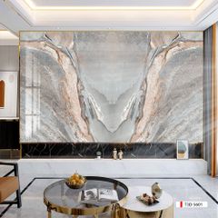 TRANH PVC ỐP TƯỜNG - VÁCH TRANG TRÍ PHÒNG KHÁCH - TRANH VÂN ĐÁ ĐỐI XỨNG | MÃ T3D-5601