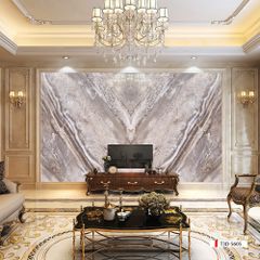 TRANH PVC ỐP TƯỜNG - VÁCH TRANG TRÍ PHÒNG KHÁCH - TRANH VÂN ĐÁ ĐỐI XỨNG | MÃ T3D-5605