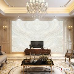 TRANH PVC ỐP TƯỜNG - VÁCH TRANG TRÍ TIVI PHÒNG KHÁCH - TRANH VÂN ĐÁ ĐỐI XỨNG | MÃ T3D-5622